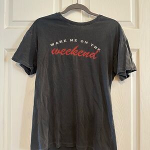 Black and Red distressed Short Sleeve Tee with Graphic Print